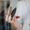 particolare rocchetti del telaio utilizzati per la tessitura manuale